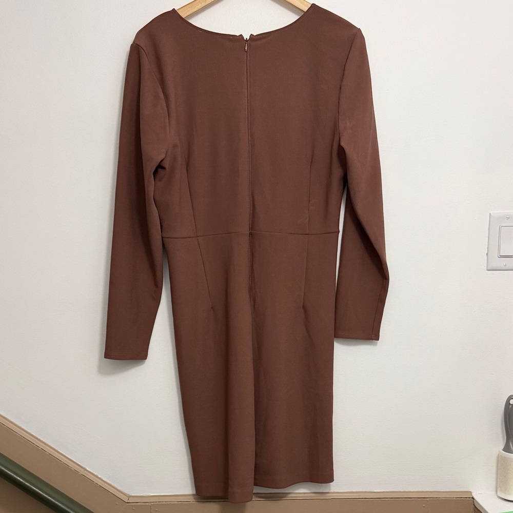 Abercrombie & Fitch Long Sleeve Brown Dress ExtraLarge Tall - Picture 7 of 10